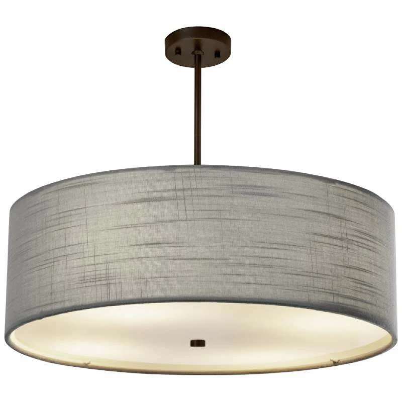 Textile™ Classic 24"W Bronze Gray Drum Pendant Light 4 Textile™ Classic 24"W Bronze Gray Drum Pendant Light - Image 2