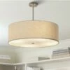Textile™ Classic 24"W Nickel Cream Drum Pendant Light -Lighting Sales Shop textile classic 24 inchw nickel cream drum pendant light 85v21cropped