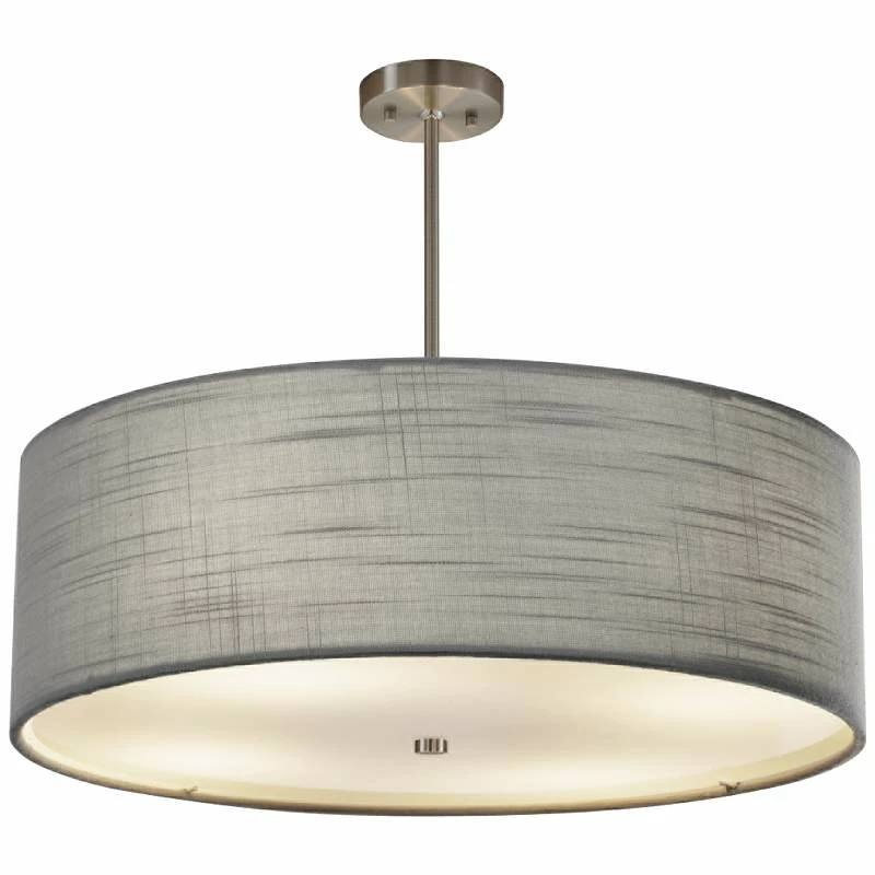 Textile™ Classic 24"W Nickel Gray Drum Pendant Light 4 Textile™ Classic 24"W Nickel Gray Drum Pendant Light - Image 2
