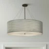 Textile™ Classic 36"W Bronze Gray Drum Pendant Light -Lighting Sales Shop textile classic 36 inchw bronze gray drum pendant light 85t91cropped