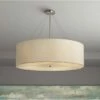 Textile™ Classic 36"W Nickel Cream Drum Pendant Light