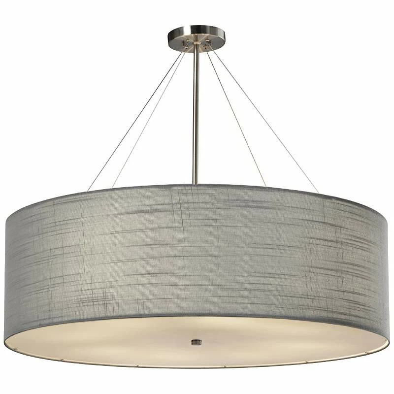 Textile™ Classic 36"W Nickel Gray Drum Pendant Light 4 Textile™ Classic 36"W Nickel Gray Drum Pendant Light - Image 2