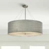 Textile™ Classic 36"W Nickel Gray Drum Pendant Light -Lighting Sales Shop textile classic 36 inchw nickel gray drum pendant light 85t93cropped