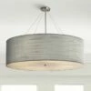 Textile™ Classic 48"W Nickel Gray Drum Pendant Light 1 Textile™ Classic 48"W Nickel Gray Drum Pendant Light -Lighting Sales Shop textile classic 48 inchw nickel gray drum pendant light 85v05cropped