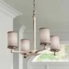 Textile™ 21"W Chrome And Gray 4-Light LED Chandelier -Lighting Sales Shop textile trade 21 inchw chrome and gray 4 light led chandelier 93v63cropped