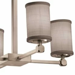 Textile™ 21"W Chrome And Gray 4-Light LED Chandelier -Lighting Sales Shop textile trade 21 inchw chrome and gray 4 light led chandelier 93v63views1