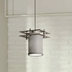 Textile™ 6 1/2"W Nickel Gray LED Mini Pendant Light