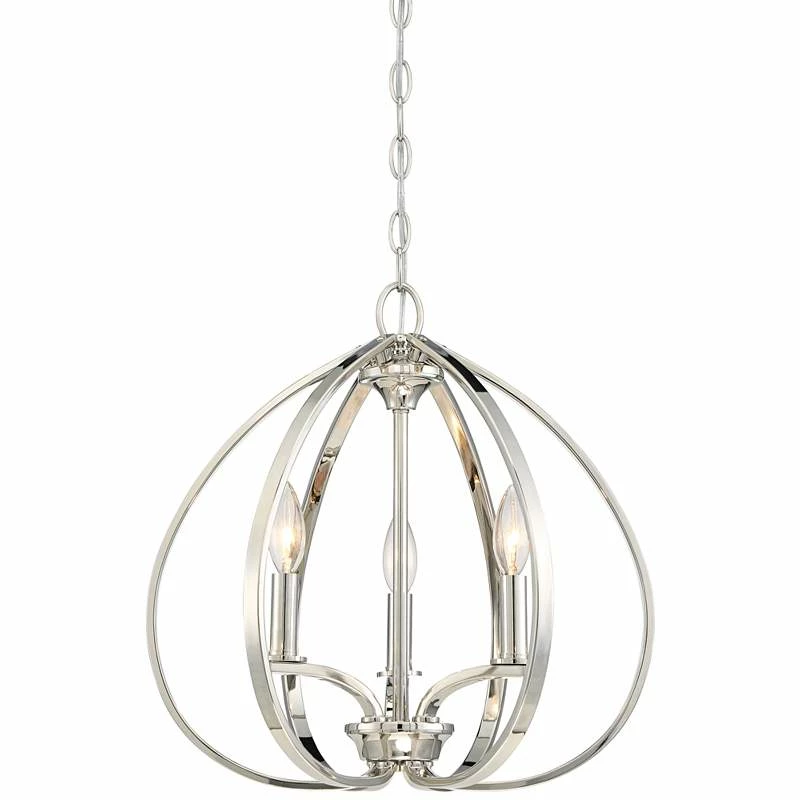 Tilbury 16 1/2" Wide Polished Nickel 3-Light Foyer Pendant 4 Tilbury 16 1/2" Wide Polished Nickel 3-Light Foyer Pendant - Image 2