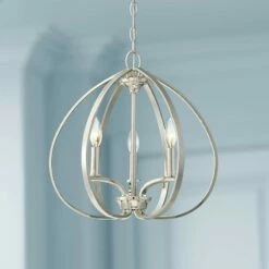 Tilbury 16 1/2" Wide Polished Nickel 3-Light Foyer Pendant