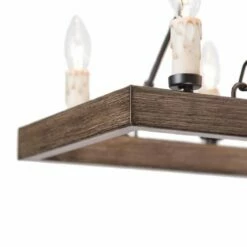 Tolon 29"W Faux Wood Grain Bronze 8-Light Island Chandelier -Lighting Sales Shop tolon 29 inchw faux wood grain bronze 8 light island chandelier 615p5views2
