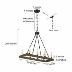 Tolon 29"W Faux Wood Grain Bronze 8-Light Island Chandelier -Lighting Sales Shop tolon 29 inchw faux wood grain bronze 8 light island chandelier 615p5views4