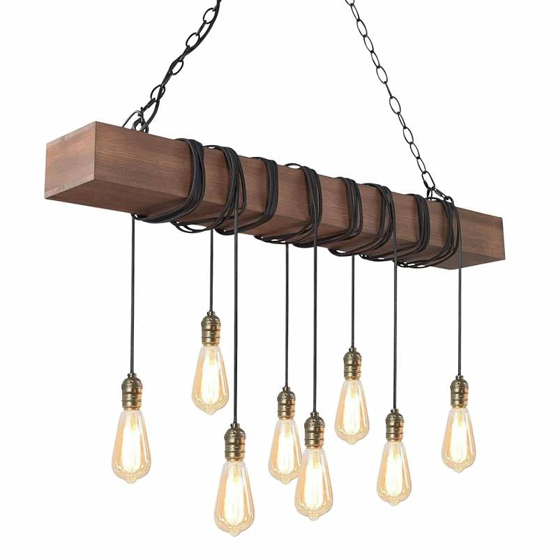 Tolon 37 1/2" Wide Antique Wood 8-Light Island Chandelier 3 Tolon 37 1/2" Wide Antique Wood 8-Light Island Chandelier