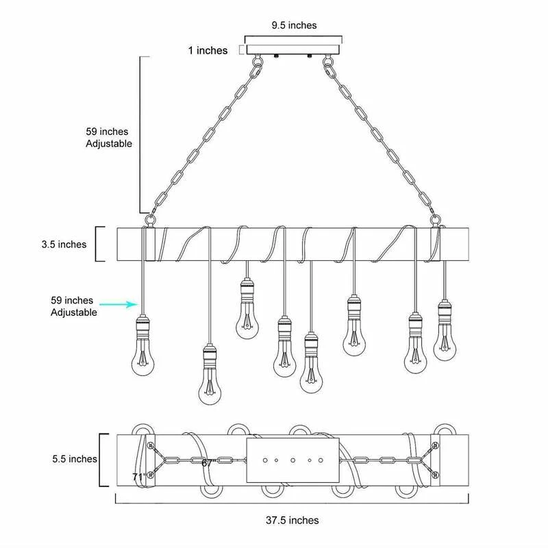 Tolon 37 1/2" Wide Antique Wood 8-Light Island Chandelier 7 Tolon 37 1/2" Wide Antique Wood 8-Light Island Chandelier - Image 5