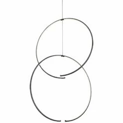 Torc™ 24 3/4"W Satin Black 2-Ring LED Pendant Light