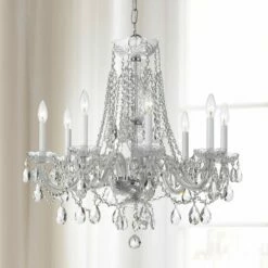 Traditional Crystal 26"W Polished Chrome 8-Light Chandelier