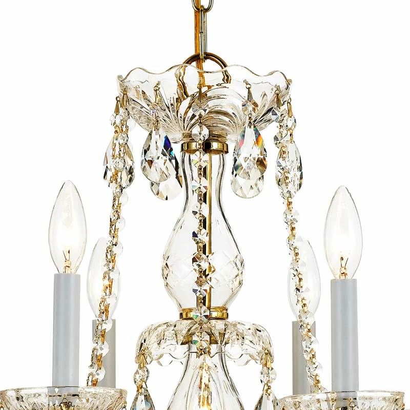 Traditional Crystal 31"W 12-Light Polished Brass Chandelier 7 Traditional Crystal 31"W 12-Light Polished Brass Chandelier - Image 5