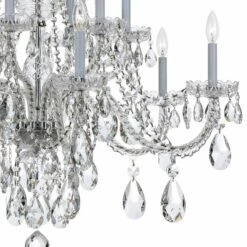 Traditional Crystal 37 1/2" Wide Chrome 12-Light Chandelier -Lighting Sales Shop traditional crystal 37 and one half inch wide chrome 12 light chandelier 6k560views1