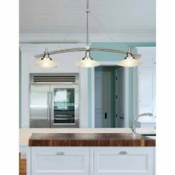 Structures Nickel 37 1/2" Wide 3-Light Island Chandelier