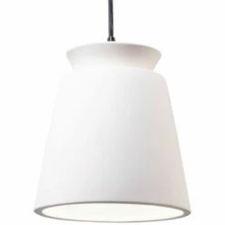 Trapezoid 7 3/4" Wide Bisque Ceramic Mini Pendant Light