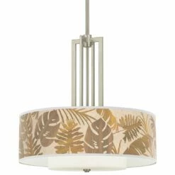 Tropical Woodwork Carey 24" Brushed Nickel 4-Light Chandelier