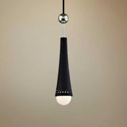 Tupelo 2 1/2"W Polished Nickel And Black LED Mini Pendant