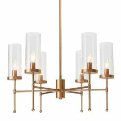Uolin 23" Wide Gold 6-Light Linear Chandelier -Lighting Sales Shop uolin 23 inch wide gold 6 light linear chandelier 206e3