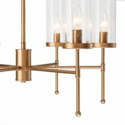 Uolin 23" Wide Gold 6-Light Linear Chandelier -Lighting Sales Shop uolin 23 inch wide gold 6 light linear chandelier 206e3views1