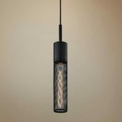 Urban Edge 2 3/4" Wide Textured Black Mini Pendant