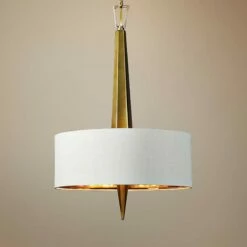 Uttermost Obeliska 16" Wide Warm Gold Ceramic Chandelier