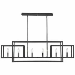 Uttermost Quadrangle 44" Wide Black 6-Light Chandelier