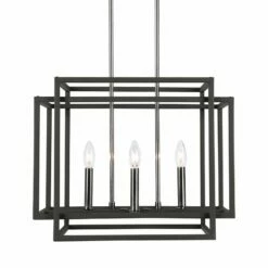 Uttermost Quadrangle Black 4-Light Pendant Light -Lighting Sales Shop uttermost quadrangle black 4 light pendant light 84x32views1