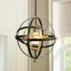 Uttermost Rondure 15" Wide Bronze And Brass Orb Pendant