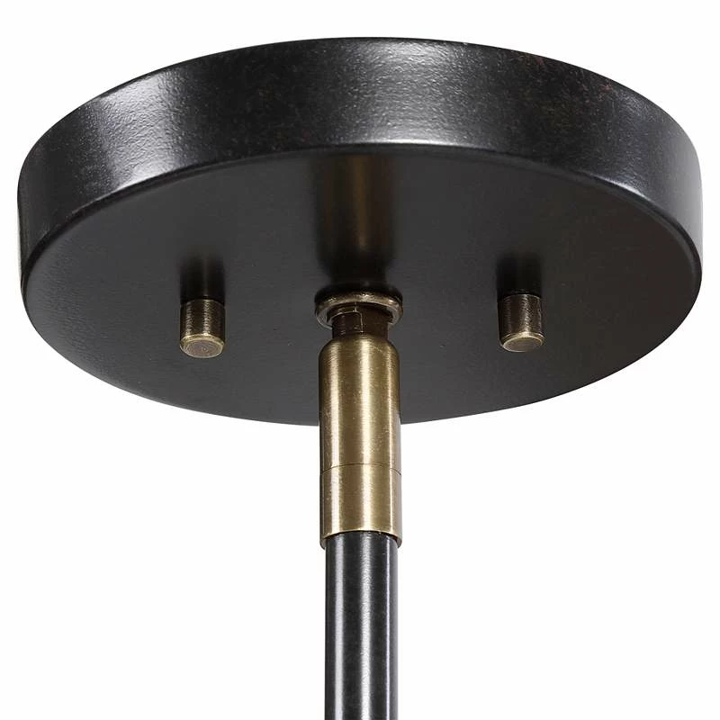 Uttermost Telesto 32"W Brass And Black 8-Light Pendant Light 5 Uttermost Telesto 32"W Brass And Black 8-Light Pendant Light - Image 3