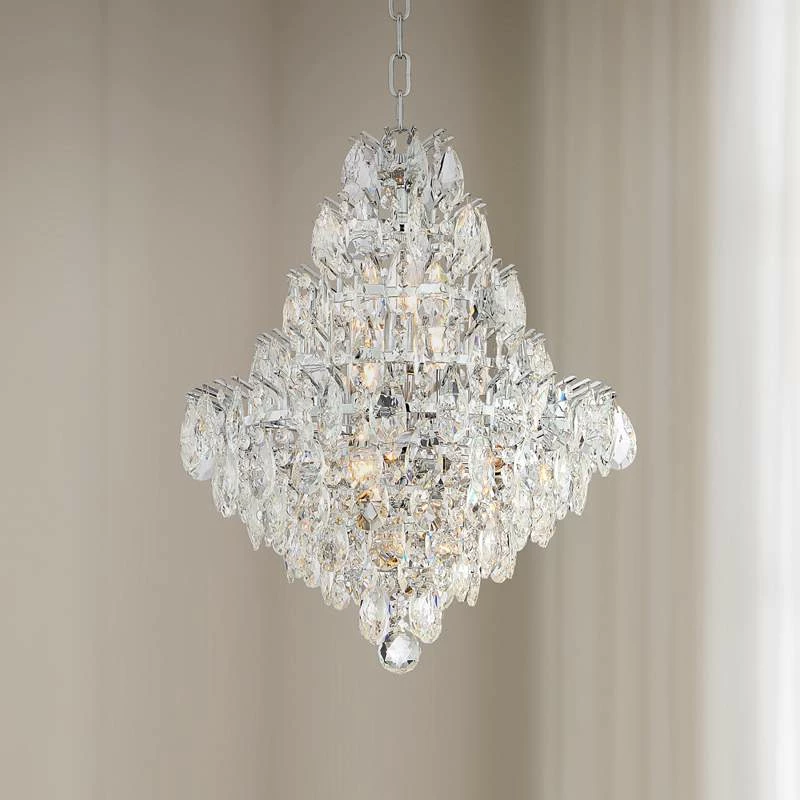 Valentina 16 1/2" Wide Chrome And Crysta 10-Light Chandelier 3 Valentina 16 1/2" Wide Chrome And Crysta 10-Light Chandelier