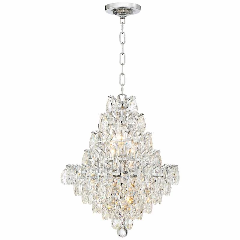 Valentina 16 1/2" Wide Chrome And Crysta 10-Light Chandelier 8 Valentina 16 1/2" Wide Chrome And Crysta 10-Light Chandelier - Image 6