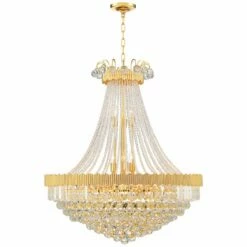 Valentina 31 1/4" Wide Gold And Crystal 24-Light Chandelier -Lighting Sales Shop valentina 31 and one quarter inch wide gold and crystal 24 light chandelier 71v05views4