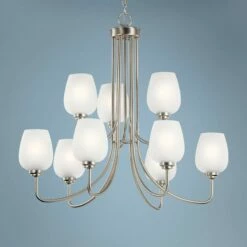 Valserrano 31 3/4" Wide Brushed Nickel 9-Light Chandelier