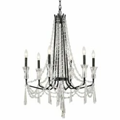 Varaluz Barcelona 27" Wide Onyx Crystal 6-Light Chandelier