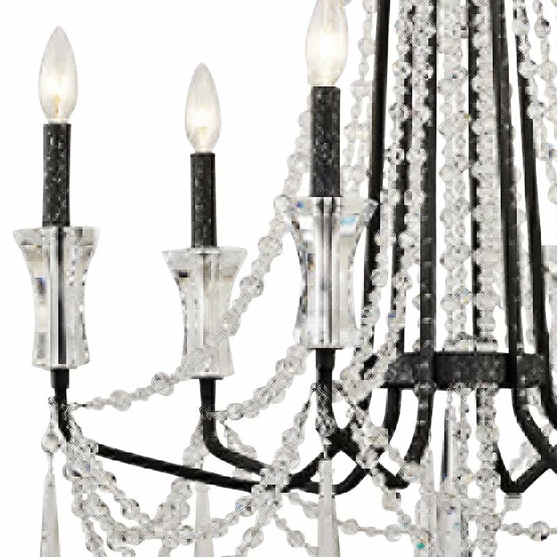 Varaluz Barcelona 27" Wide Onyx Crystal 6-Light Chandelier 4 Varaluz Barcelona 27" Wide Onyx Crystal 6-Light Chandelier - Image 2