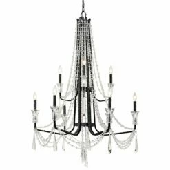 Varaluz Barcelona 34 1/2"W Onyx Crystal 9-Light Chandelier