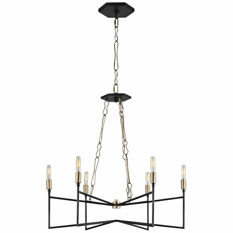 Varaluz Bodie 26"W Havana Gold And Carbon 6-Light Chandelier 4 Varaluz Bodie 26"W Havana Gold And Carbon 6-Light Chandelier - Image 2