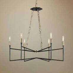 Varaluz Bodie 26"W Havana Gold And Carbon 6-Light Chandelier