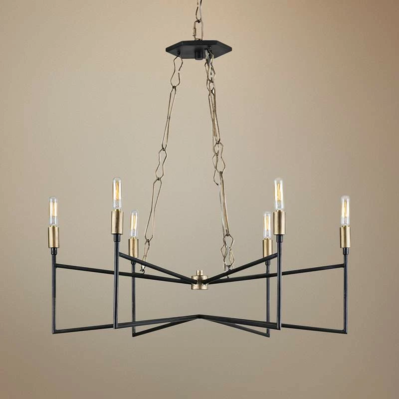 Varaluz Bodie 26"W Havana Gold And Carbon 6-Light Chandelier 3 Varaluz Bodie 26"W Havana Gold And Carbon 6-Light Chandelier