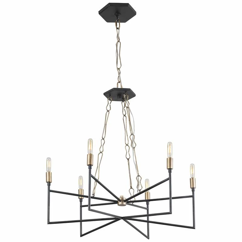 Varaluz Bodie 26"W Havana Gold And Carbon 6-Light Chandelier 6 Varaluz Bodie 26"W Havana Gold And Carbon 6-Light Chandelier - Image 4