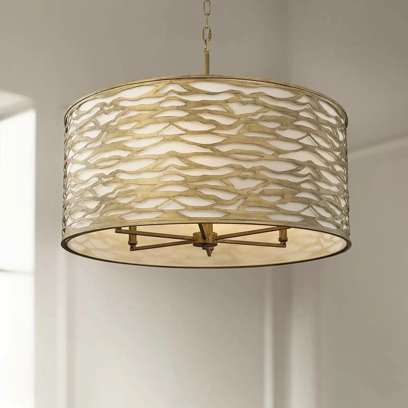 Varaluz Casa Kato 30" Wide Havana Gold 6-Light Drum Pendant 3 Varaluz Casa Kato 30" Wide Havana Gold 6-Light Drum Pendant