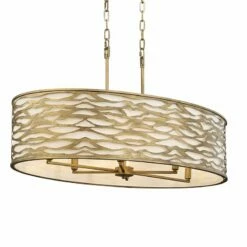 Varaluz Casa Kato 36" Wide Havana Gold 6-Light Oval Pendant