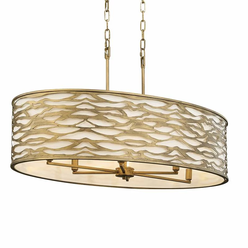 Varaluz Casa Kato 36" Wide Havana Gold 6-Light Oval Pendant 3 Varaluz Casa Kato 36" Wide Havana Gold 6-Light Oval Pendant
