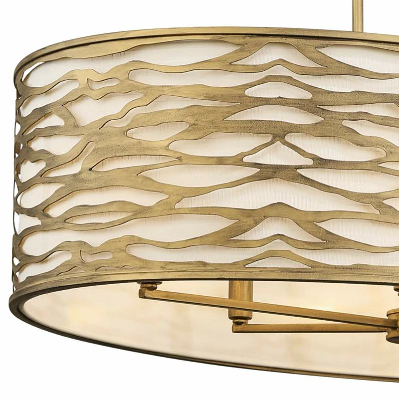 Varaluz Casa Kato 36" Wide Havana Gold 6-Light Oval Pendant 4 Varaluz Casa Kato 36" Wide Havana Gold 6-Light Oval Pendant - Image 2