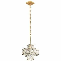 Varaluz Cubic 12"W Calypso Gold And Crystal Mini Pendant -Lighting Sales Shop varaluz cubic 12 inchw calypso gold and crystal mini pendant 69p53views1