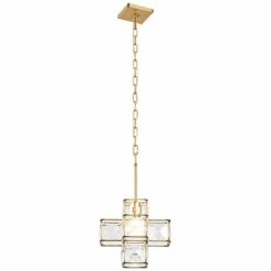 Varaluz Cubic 12"W Calypso Gold And Crystal Mini Pendant -Lighting Sales Shop varaluz cubic 12 inchw calypso gold and crystal mini pendant 69p53views2